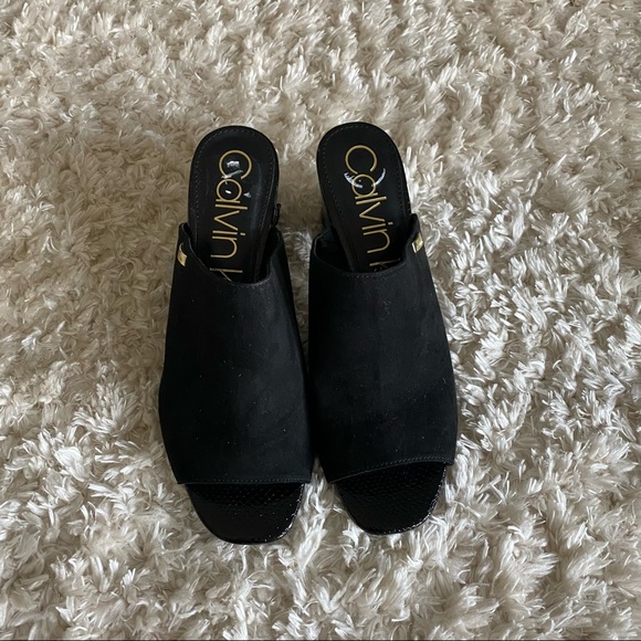 Calvin Klein Suede Mules - Picture 2 of 9